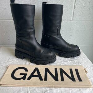 Ganni Black Tubular Boots
